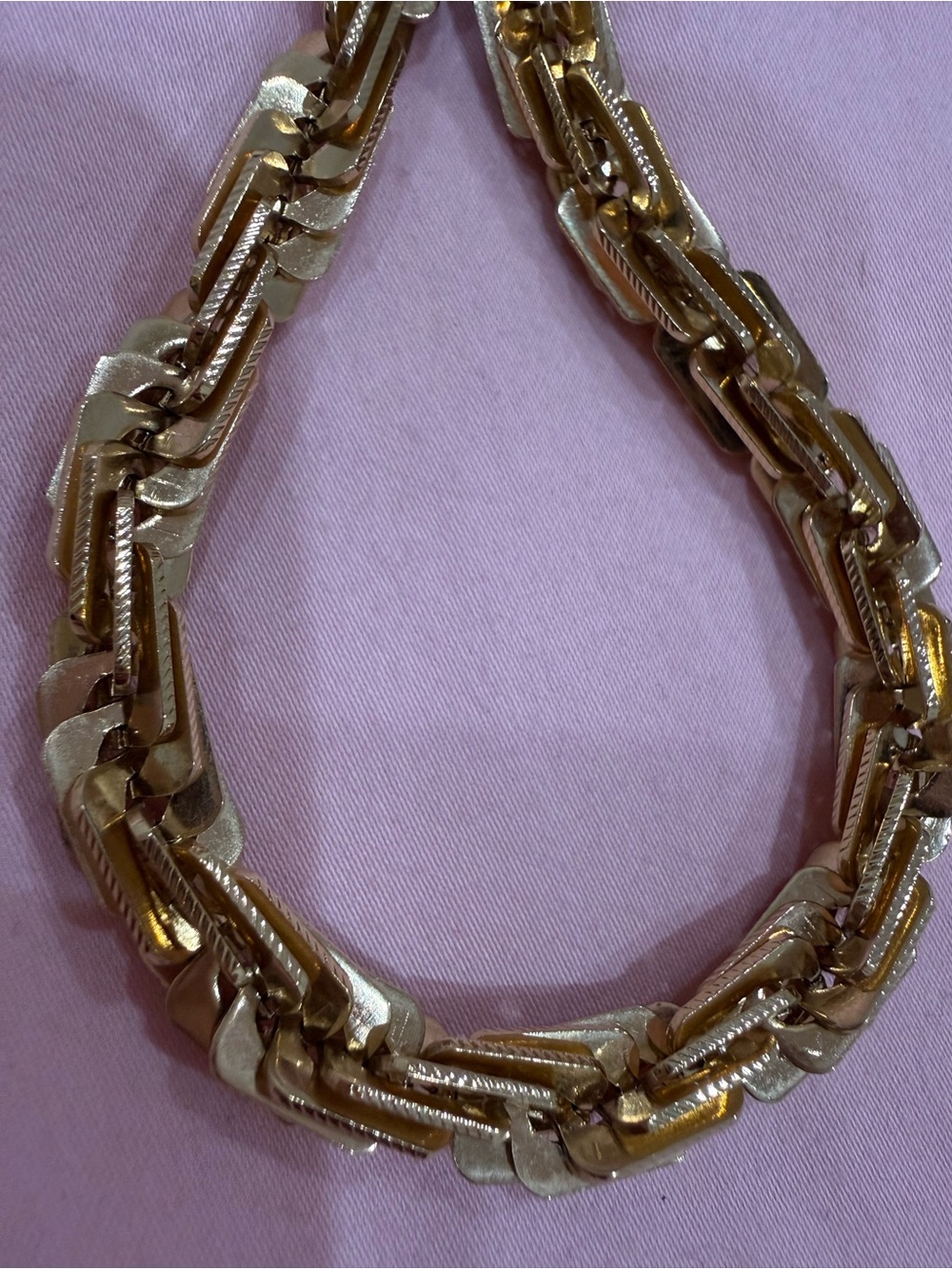 Rare Unique Gold Thick Chunky Link Necklace